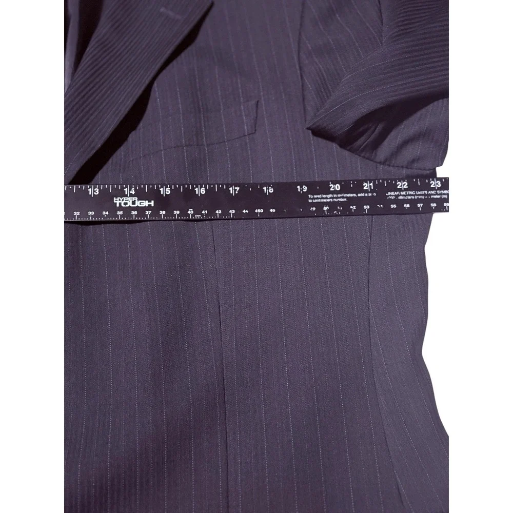 Hugo Boss Men Colombo Italy 42R Blazer Navy Pinstripe 3 Button 100% Virgin Wool